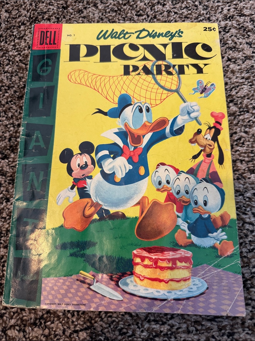 Disney Picnic Party Comic Book - Yellow Cover with Blue & Green Accents